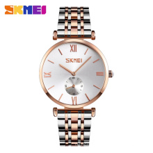 SKMEI 9198 High Quality And Price Custom Couple Watches Couple's Fashion Watch Stainless Steel Watch Custom For Man Women